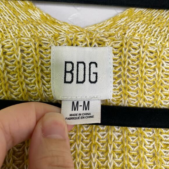 Urban Outfitters BDG Harper Yellow Marled Longline Button Up Cardigan Medium - Picture 5 of 11